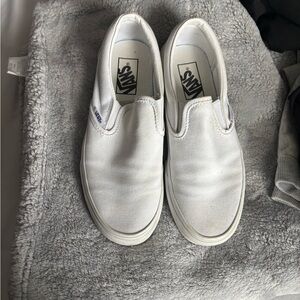 Vans White Slip-On Shoes